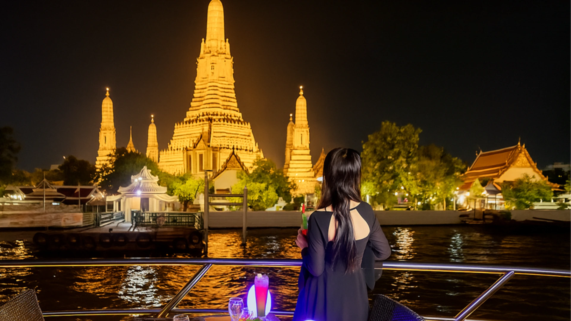 Chao Phraya Princess Bangkok evening river cruise with illuminated temple views and fine dining