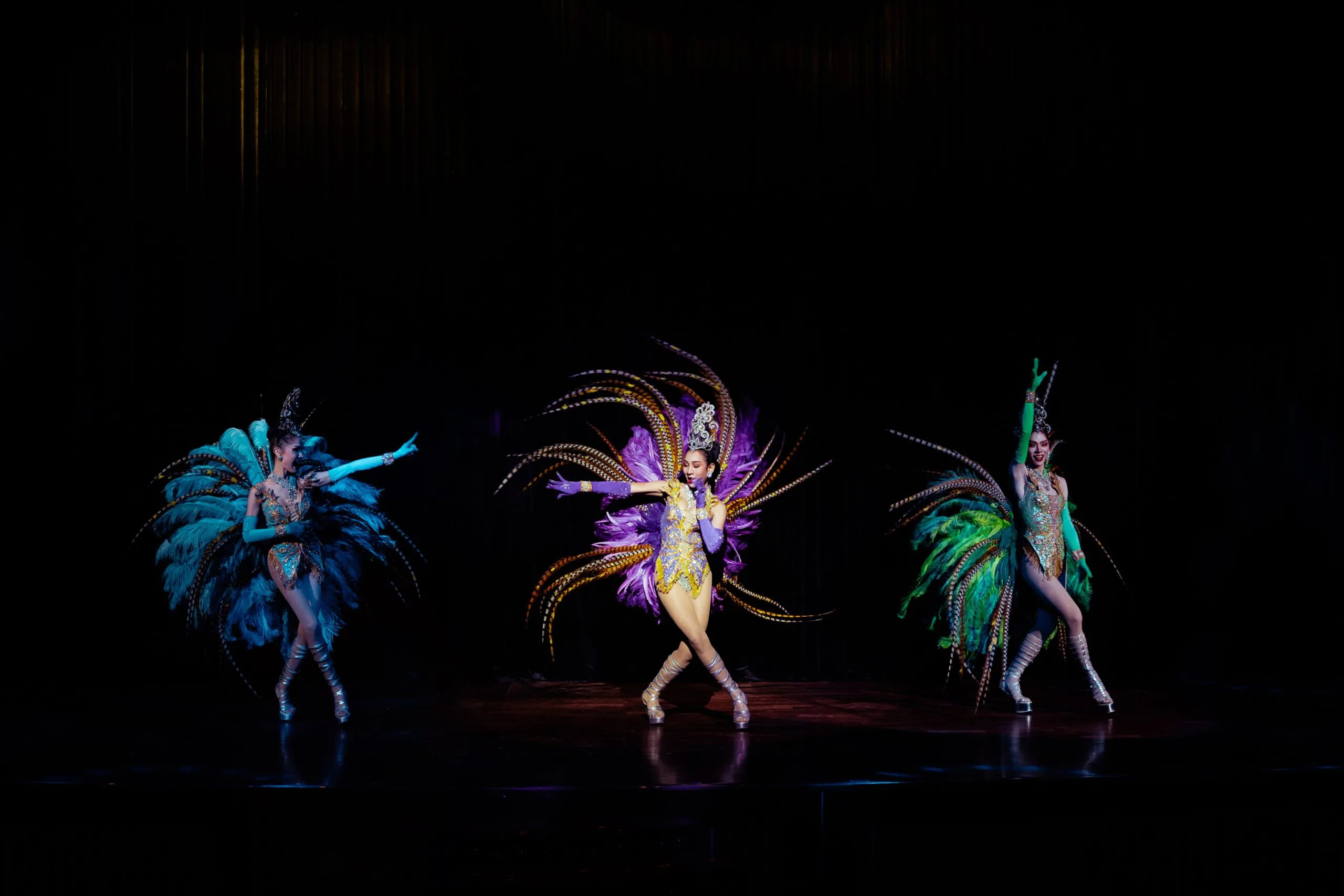 Cast of performers on the Alcazar Cabaret Show stage in Pattaya