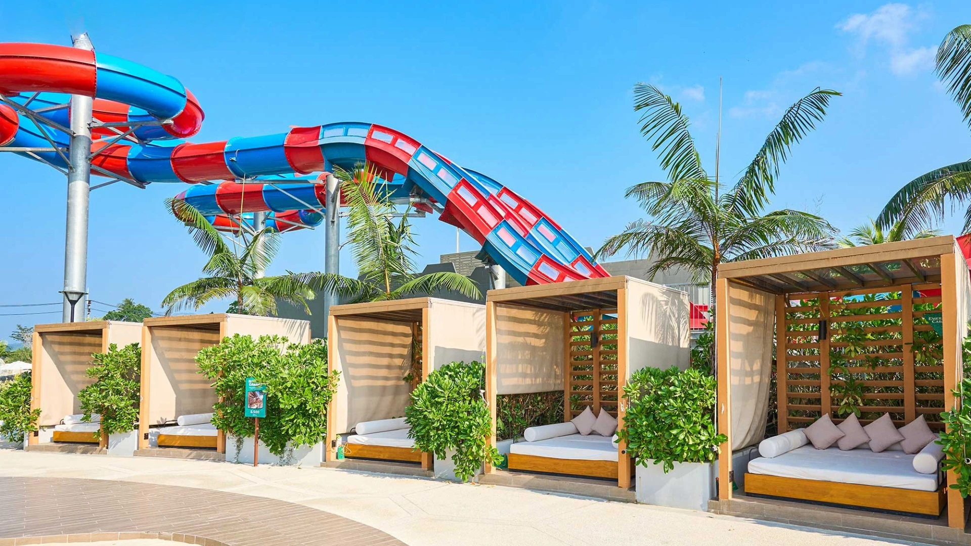 Themed water slides and pools at Andamanda Phuket water park