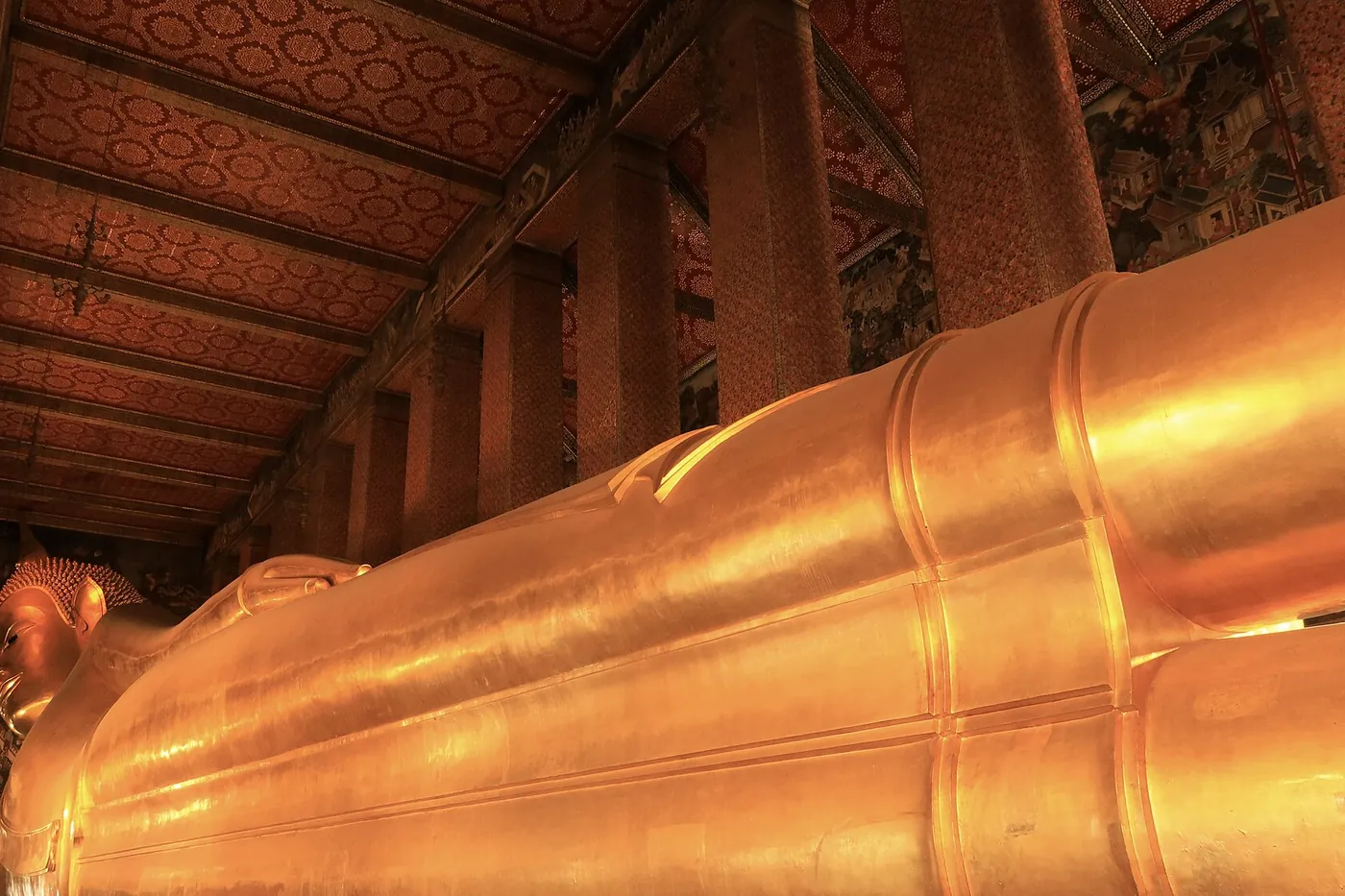 The golden Reclining Buddha at Wat Pho, Bangkok