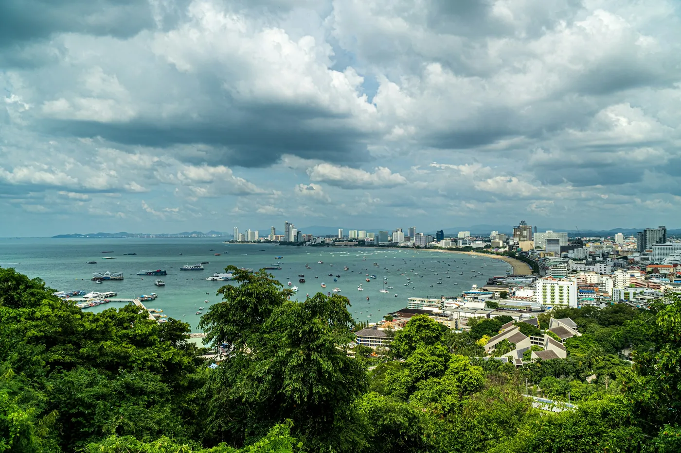 Pattaya Bay and the Bali Hai pier from Pattaya View Point on Pratumnak Hill