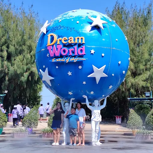 Themed rides and attractions at Dream World theme park near Bangkok