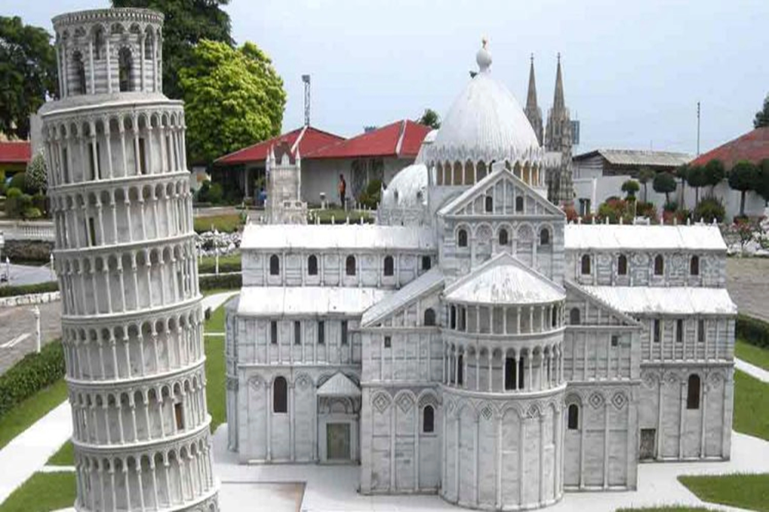 Mini Europe zone with Eiffel Tower