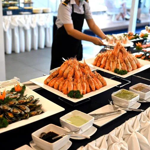 Buffet dinner on the Ocean Sky cruise