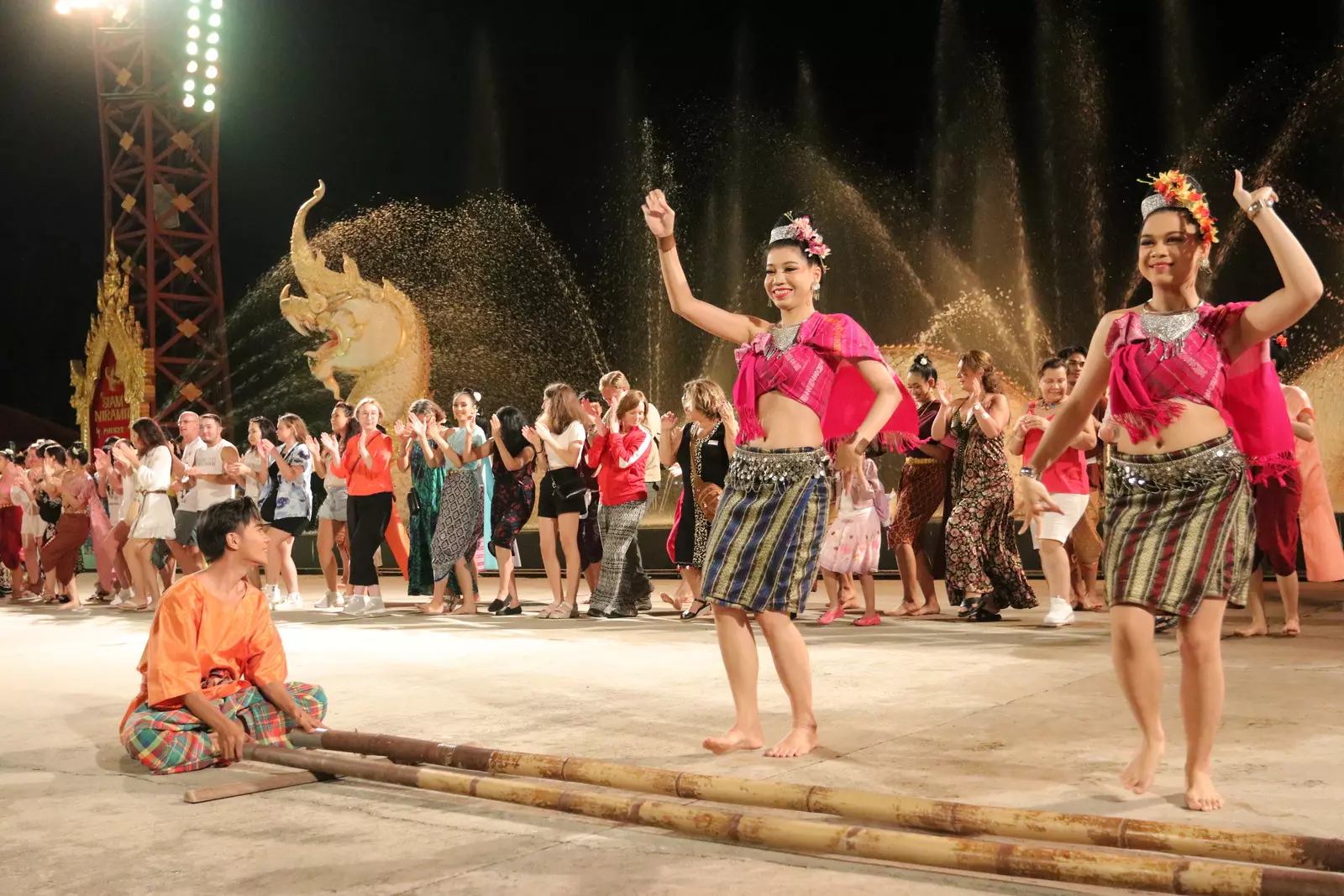 Performers on stage during the Siam Niramit Phuket show
