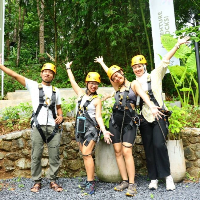Sky bridge on the Sky Rock jungle adventure course